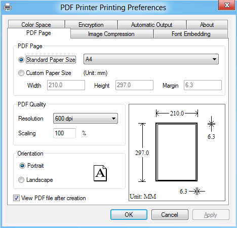 Click to view PDF Printer for Windows 8.1 screenshot