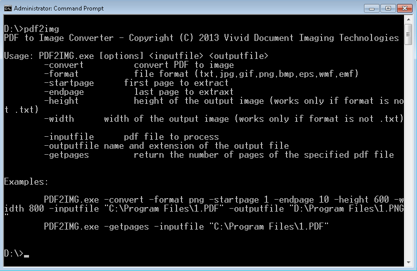 PDF to Image Converter command line version